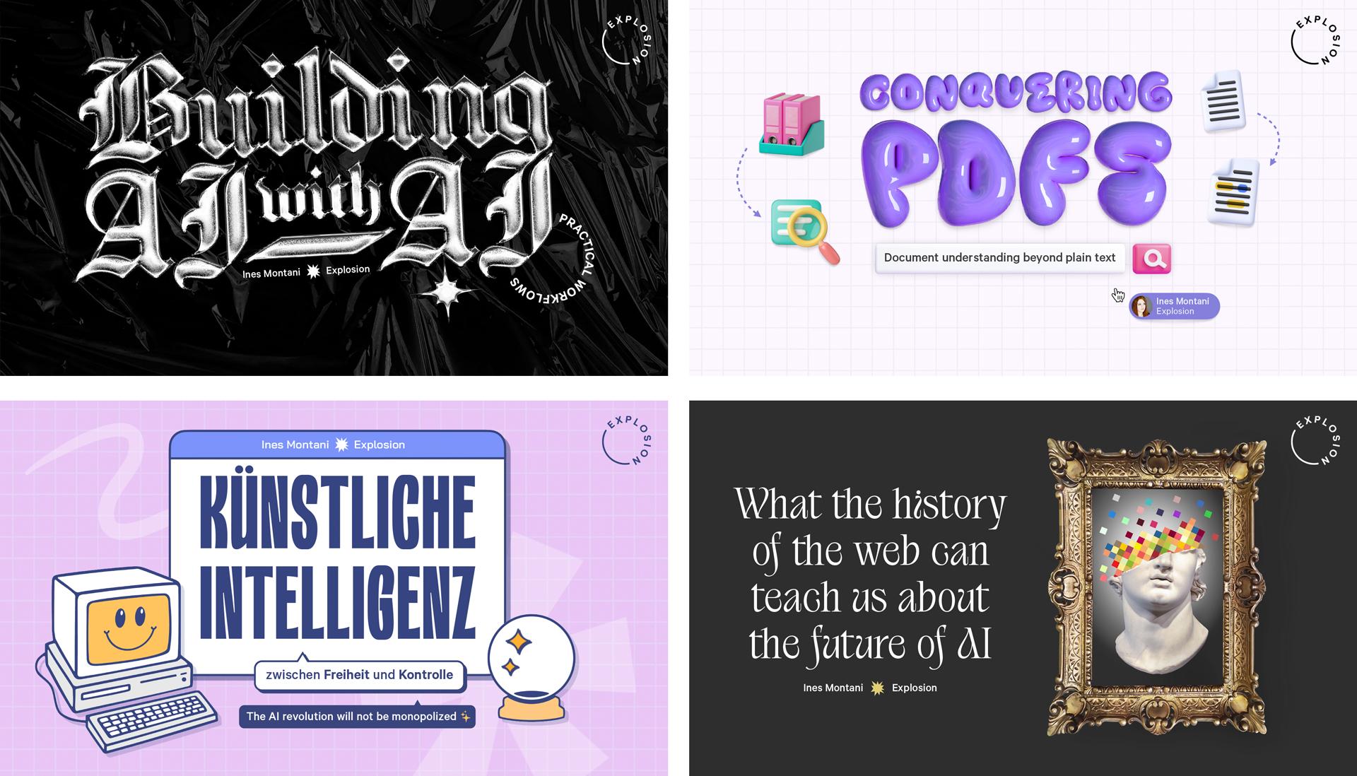 Screenshots of title slides from the presentations