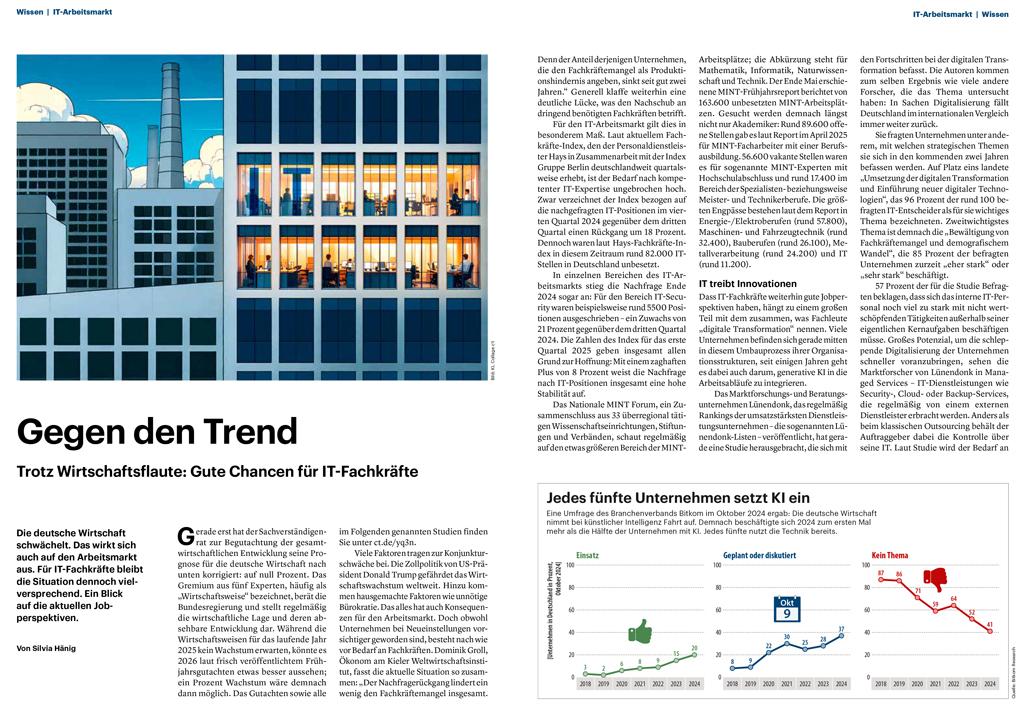 Despite the economic downturn: opportunities for IT specialists