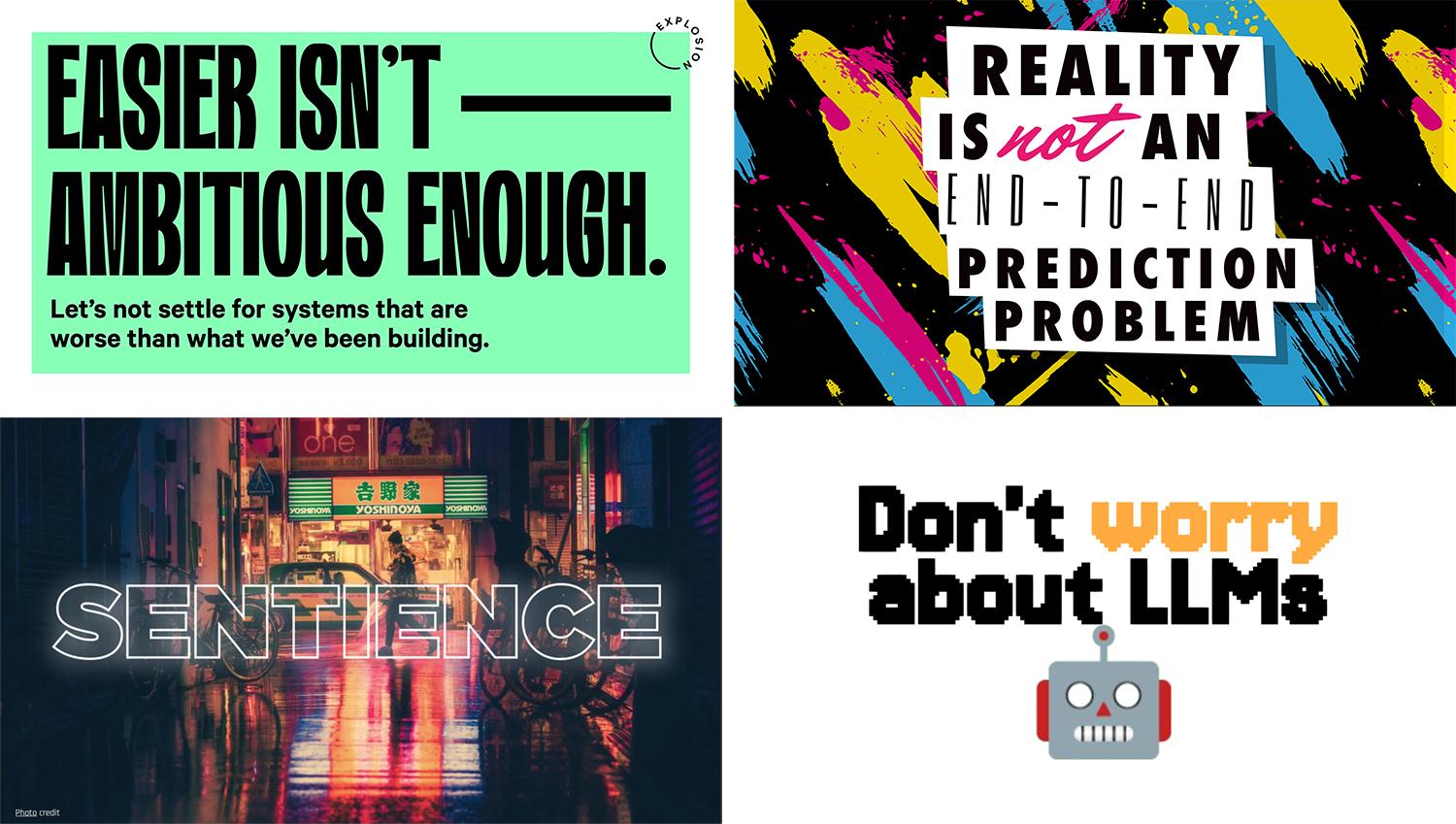 Examples of statement slides