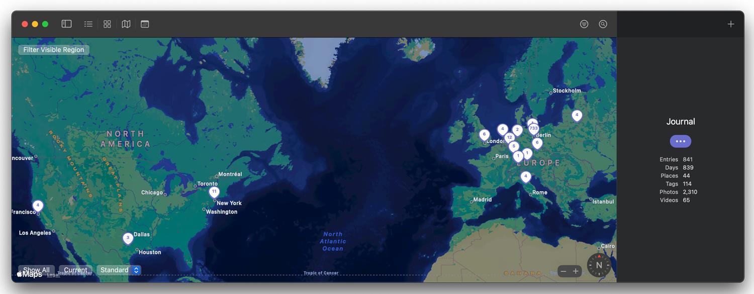 Map view in DayOne