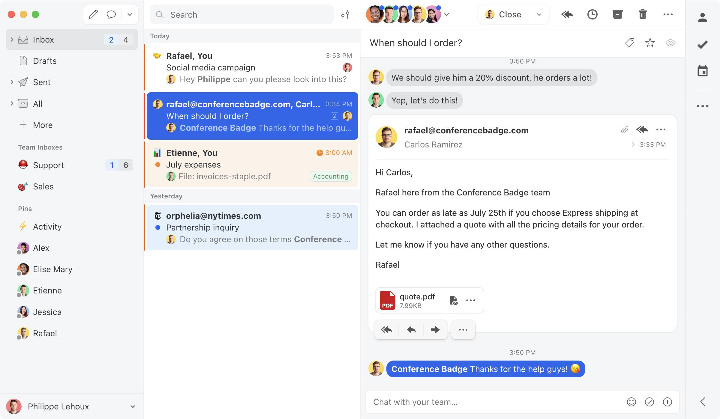 Overview of Missive app