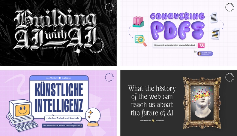 Screenshots of title slides from the presentations