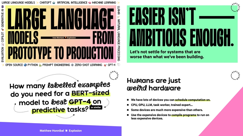 Slide examples carried by fonts
